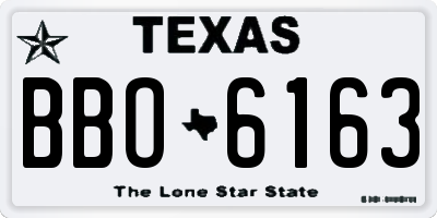 TX license plate BBO6163