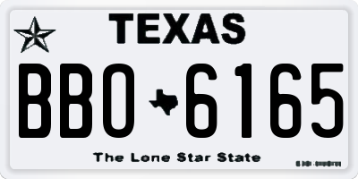 TX license plate BBO6165