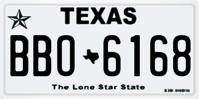 TX license plate BBO6168