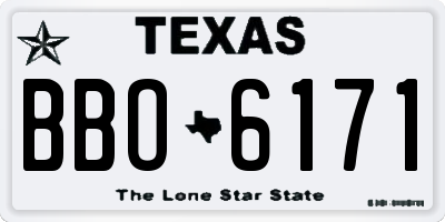 TX license plate BBO6171