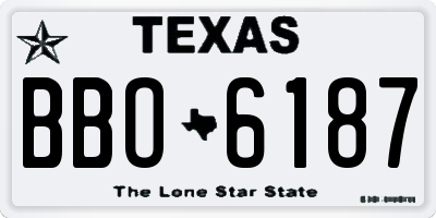 TX license plate BBO6187