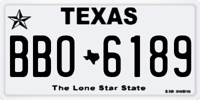 TX license plate BBO6189