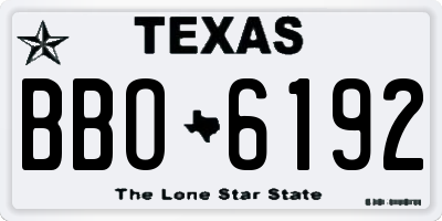 TX license plate BBO6192