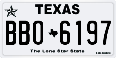 TX license plate BBO6197