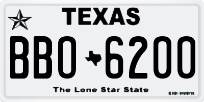 TX license plate BBO6200