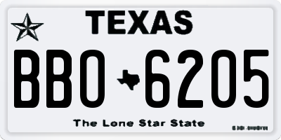 TX license plate BBO6205