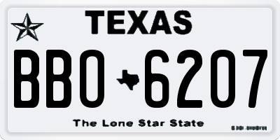 TX license plate BBO6207