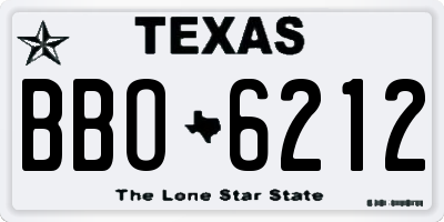 TX license plate BBO6212