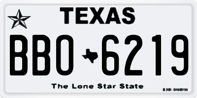 TX license plate BBO6219