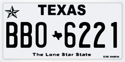 TX license plate BBO6221