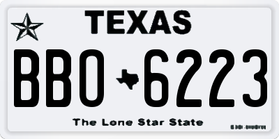TX license plate BBO6223