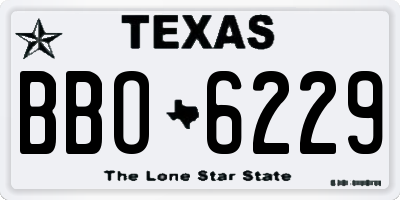 TX license plate BBO6229