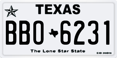 TX license plate BBO6231