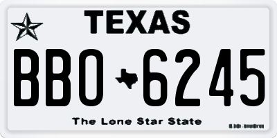 TX license plate BBO6245