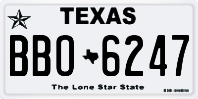 TX license plate BBO6247