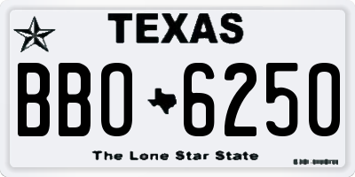 TX license plate BBO6250