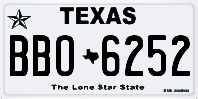 TX license plate BBO6252
