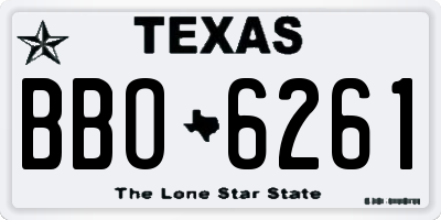 TX license plate BBO6261