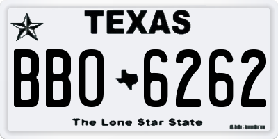 TX license plate BBO6262