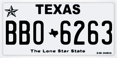 TX license plate BBO6263