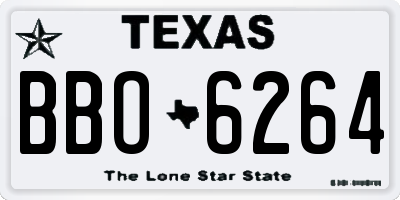 TX license plate BBO6264