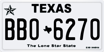TX license plate BBO6270
