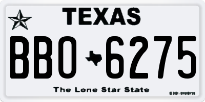 TX license plate BBO6275
