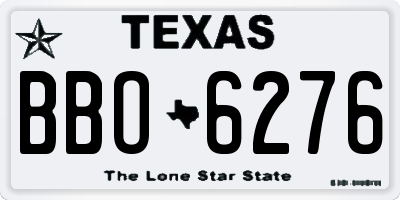 TX license plate BBO6276