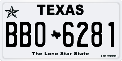 TX license plate BBO6281