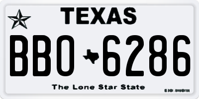 TX license plate BBO6286