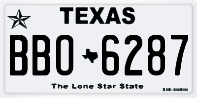 TX license plate BBO6287