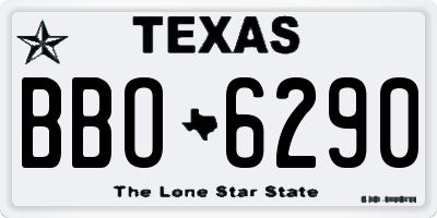 TX license plate BBO6290