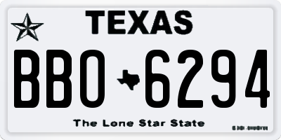 TX license plate BBO6294