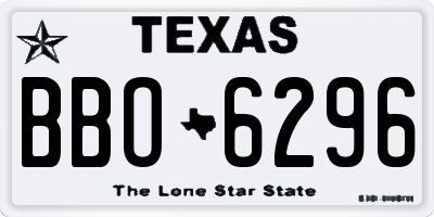 TX license plate BBO6296