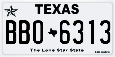 TX license plate BBO6313