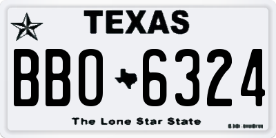 TX license plate BBO6324