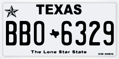 TX license plate BBO6329