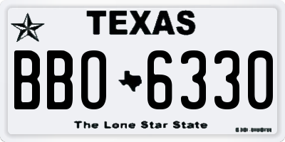 TX license plate BBO6330