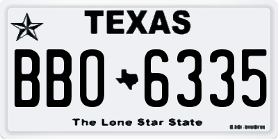 TX license plate BBO6335