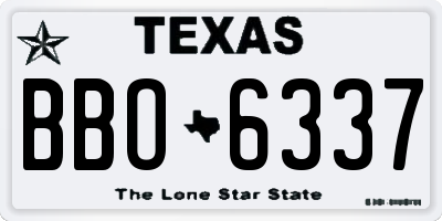 TX license plate BBO6337