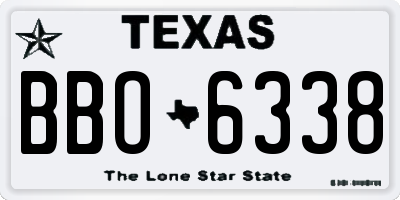TX license plate BBO6338