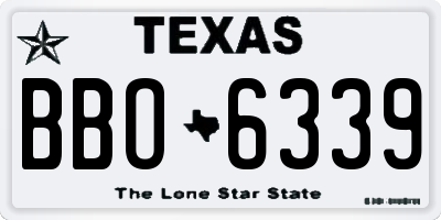TX license plate BBO6339