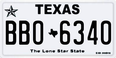 TX license plate BBO6340