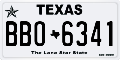 TX license plate BBO6341