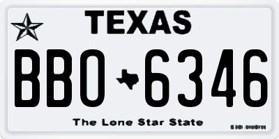 TX license plate BBO6346