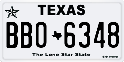 TX license plate BBO6348