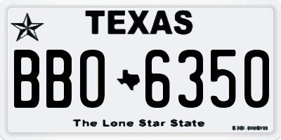 TX license plate BBO6350