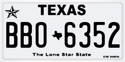 TX license plate BBO6352