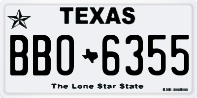 TX license plate BBO6355