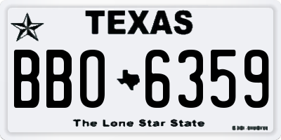 TX license plate BBO6359